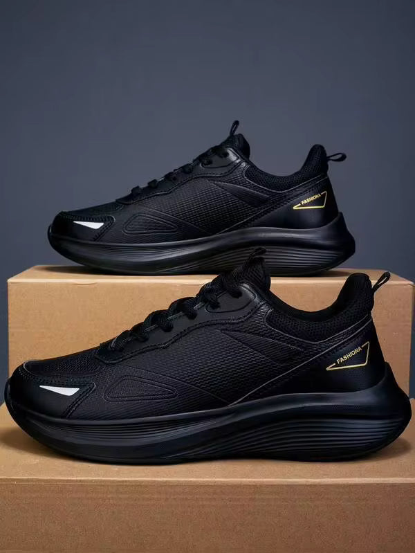 Men's Lightweight Lace-Up Running Shoes, Anti-Slip Outdoor Sports Sneakers With Comfortable Cushioning And Support For Fitness, Tennis, Trainers